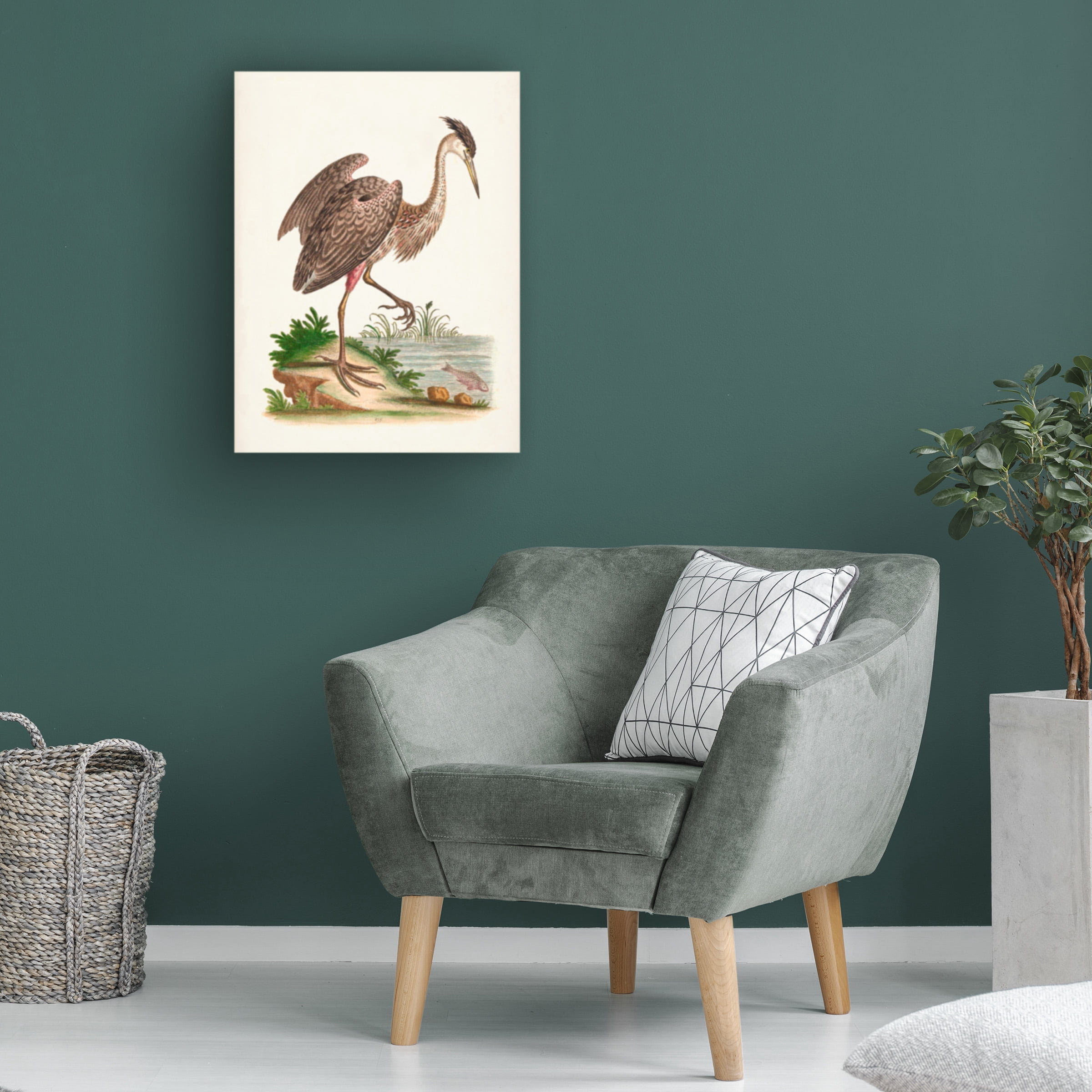 George Edwards 'Antique Heron and Cranes III' Canvas Art