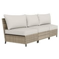 thumbnail image 4 of EAGLE PEAK Coastal Vista 3 Piece Outdoor Wicker Armless Chair with Beige Cushion, Patio Furniture Sets Outdoor Sectional Patio Conversation Set, 4 of 7