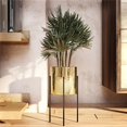 thumbnail image 1 of Aspire 6602 13 in. Lonnie Mid Century Ceramic Planter, Gold, 1 of 1