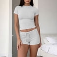 thumbnail image 2 of ShomPort Womens Matching Clothing Set Summer Lounge Workout Slim Tops and Shorts Activewear Two Piece Outfits, 2 of 6