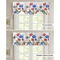 thumbnail image 4 of Tie Up Valance Curtain for Kitchen,Country Red Blue Gray Flowers Rod Pocket Short Curtains Adjustable Tie-Up Shade Valances,Watercolor Farm Floral Window Treatment for Bathroom Living Room Bedroom, 4 of 8