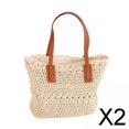 thumbnail image 1 of Bolso tejido a mano,Elegante bolso de mano tejido de paja para mujer,Bolsos tejidos a mano para playa,verano,con asa ,Bolso bandolera informal Bolsos de hombro Vacaciones,Bolso de, 1 of 7
