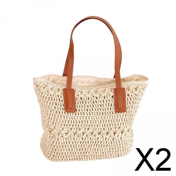 Bolso tejido a mano,Elegante bolso de mano tejido de paja para mujer,Bolsos tejidos a mano para playa,verano,con asa ,Bolso bandolera informal Bolsos de hombro Vacaciones,Bolso de