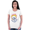 thumbnail image 3 of Everything is Fine Flaming Skull Womens Fitted Plus Size Graphic Tee Brisco Brands 2X, 3 of 5