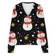 thumbnail image 5 of BiZtdJrK Womens Christmas Flannel Coats Casual Button Open Front Cardigans 2025 Funny Graphic Print Long Sleeve Jackets Today Sales Black M, 5 of 6