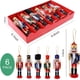 thumbnail image 2 of Cascanueces de madera, juego de decoración navideña de 6, figura clásica de soldado navideño de cascanueces, 2 of 5