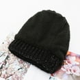 thumbnail image 5 of Sinhoon Womens Pom Beanie Hat Scarf Set Girls Cute Winter Ski Hat Slouchy Knit Cap with Fleece Lined Black, 5 of 7