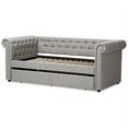 thumbnail image 4 of Baxton Studio Mabelle Contemporary Kids Nailhead Trim Twin Size Daybed with Trundle, Gray, 4 of 7