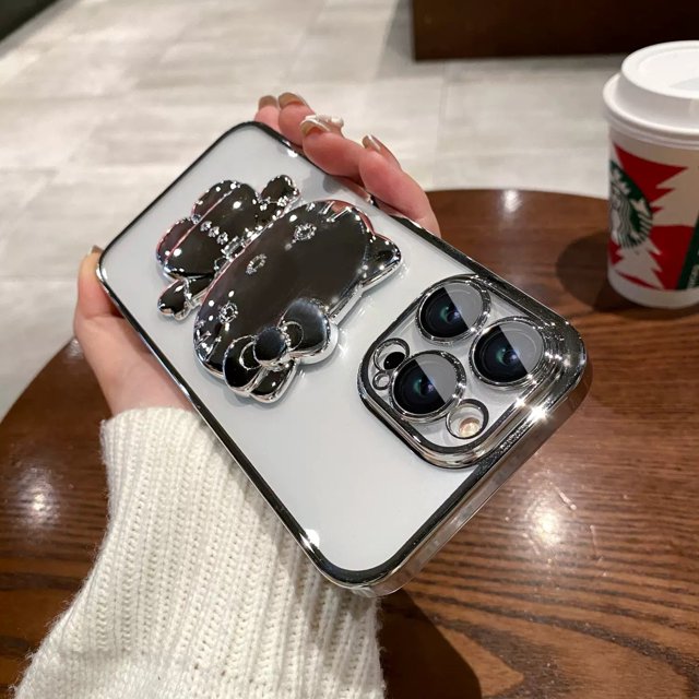 Nueva funda galvanizada para teléfono con espejo de maquillaje kt Cat hello kitty para iphone Xr Xs 11 12 13 14 15Pro Max