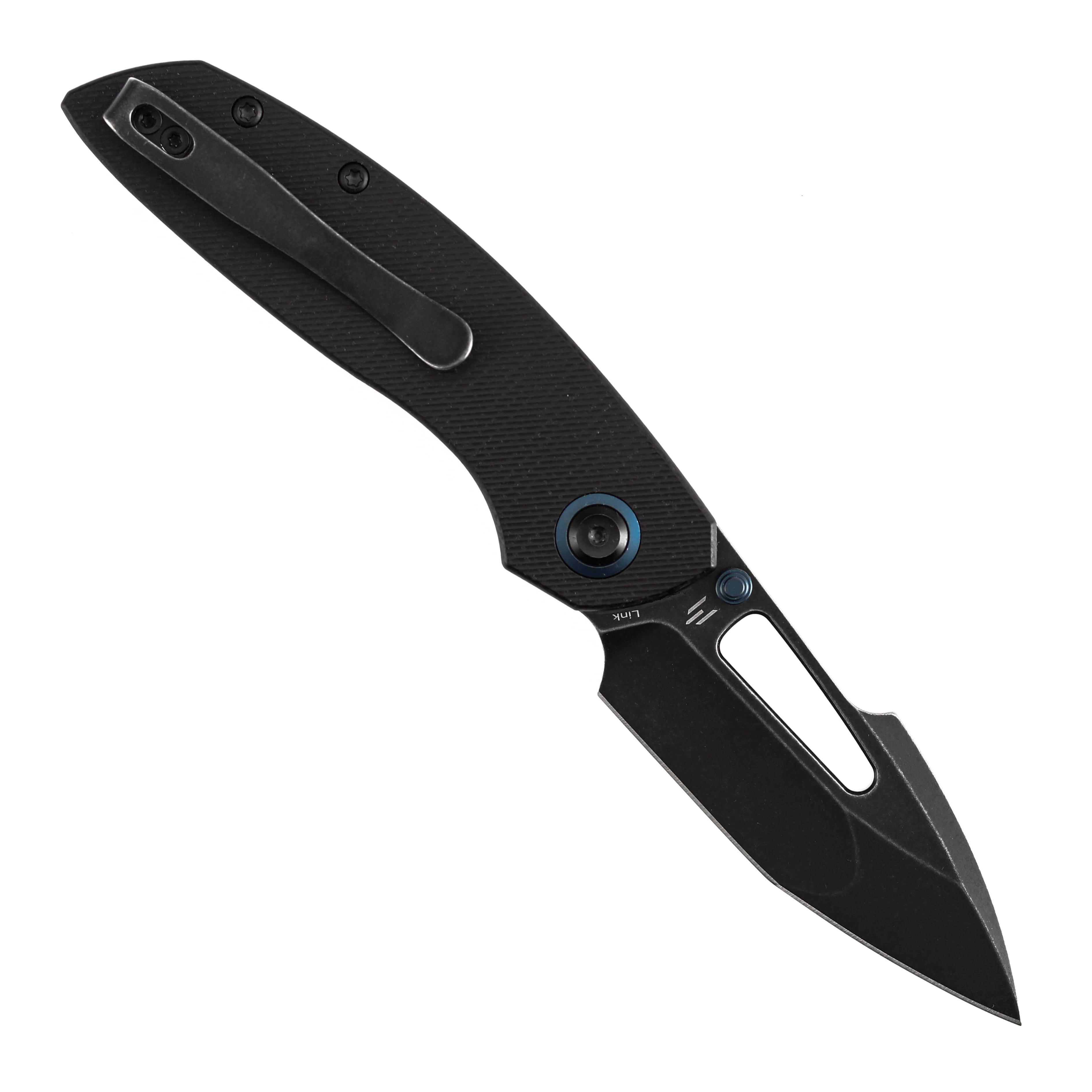 Tenable Link Folding Knife 3.0" Blackwash 14C28N Blade Black Micarta Handle B1068A4