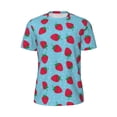 thumbnail image 5 of Wukai Strawberries Print Men's Short-Sleeved Mesh T-Shirt,Quick-Dry Short Sleeve Workout T-Shirt-X-Large, 5 of 8