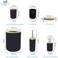 thumbnail image 2 of Juego de accesorios de baño ecológicos de bambú de 6 piezas con dispensador de loción, papelera, soporte para cepillo de dientes, vaso de dientes, escobilla de inodoro y jabonera Vhermosa Cepillos Dentales, 2 of 4