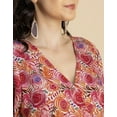 thumbnail image 5 of Moomaya V Neck Printed Rayon 3/4 Sleeve Wrap Dress - Women's Stylish Wrap Dress, 5 of 9