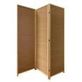 thumbnail image 2 of 3 Panel Bamboo Shade Roll Room Divider, Natural Brown- Saltoro Sherpi, 2 of 6