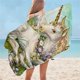thumbnail image 4 of Toalla de baño para niños de unicornio YONGSHENG toalla de playa de microfibra morado floral 75 x 150 pulgadas, 4 of 5