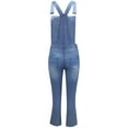 thumbnail image 3 of KOMOO  Women Denim Overalls Bib Jumpsuit Jeans Ripped Stretch Jumpsuit Slim Fit Suspender Pants, 3 of 4