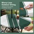 thumbnail image 3 of Round Outdoor Tablecloth with Umbrella Hole and Zipper, Green Solid Color Texture Fitted Table Cover with Elastic Edge for 45-54 Inch, Simple Green Stripes Waterproof Patio Tablecoths for Picnic, 3 of 9