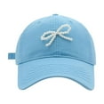 thumbnail image 2 of ZHOGXU Baseball Cap For Women Pearl Bow Design Wide Brim Adjustable Comfortable Fashion Hat For Outdoor Sports And Casual Daily Wear Blue One Size, 2 of 7