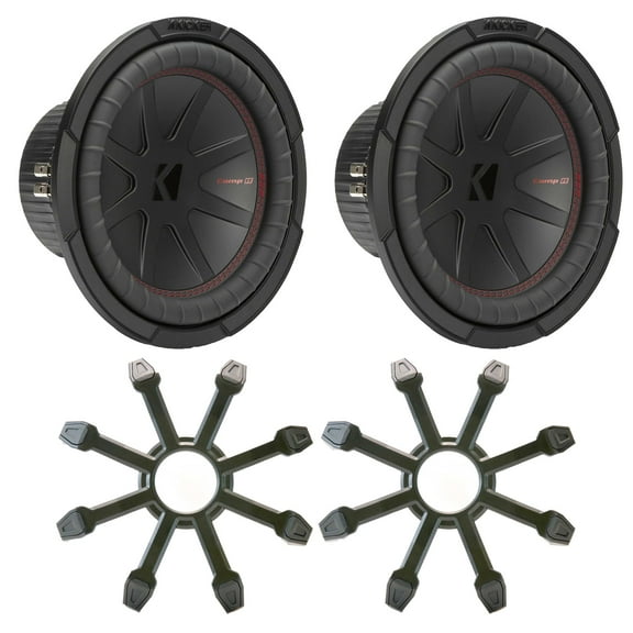 Kicker (2) 48CWR104 CompR 10" Subwoofer, DVC, 4-ohm - Includes Grill