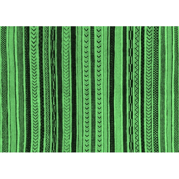 Ahgly Company Indoor Rectangle Abstract Emerald Green Modern Area Rugs, 7' x 10'