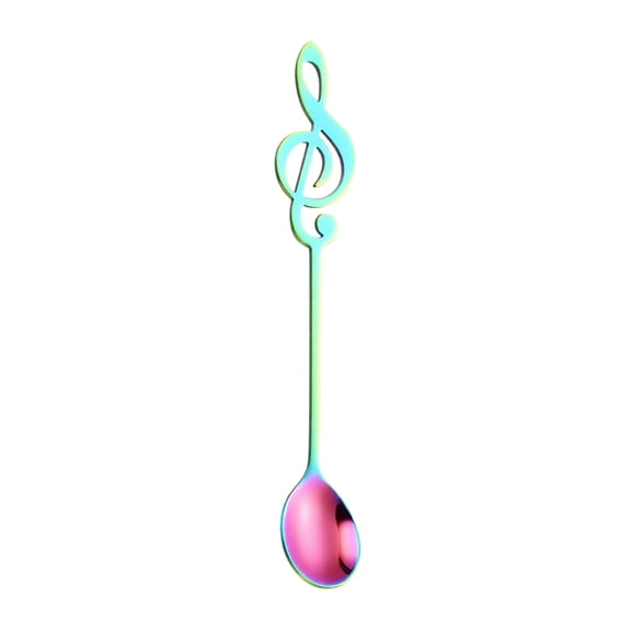 Coffee Stirring Spoon, Musical Note Shape Metal Dessert Scoop Ice Cream Bar Mixing Utensil Unique Creative Design Aesthetic Tableware Party Beverage Drinkware Multicolor