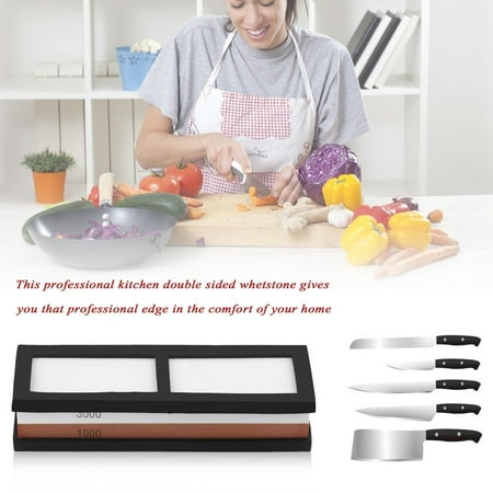 Facetosun Kitchen Whetstone Knife Grit 1000#3000 Sharpener Sharpening Water Stone Stand