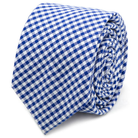 Men's Cufflinks Inc Gingham Cotton Skinny Tie