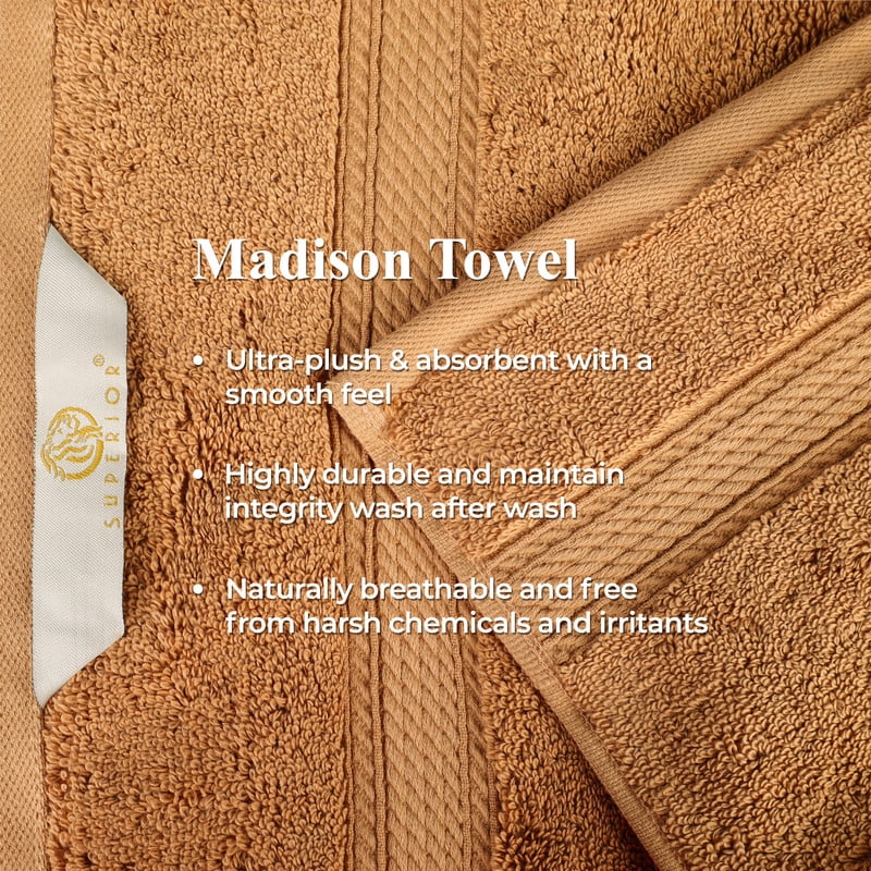 Superior 800 GSM Egyptian Cotton 6-Piece Face Towel Set, Soft Ultra Absorbent Towels, Toast