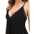 thumbnail image 4 of Beautyin Femmes Pyjama Camis Robe de Nuit V-Cou Dentelle Loungewear Relaxed Fit, 4 of 7