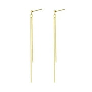 ZETSHION Gold Tassel Chain Earrings 925 Sterling Silver for Women Girls Long Dangle Drop Earrings Line Minimalist