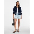 thumbnail image 4 of Time and Tru Women's Striped Cardigan Sweater with Long Sleeves, Sizes XS-XXXL, 4 of 7