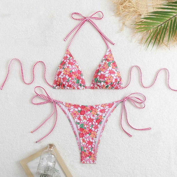 Traje de baño para mujer, moda, cómodo, estampado, bikini, traje de baño de color liso para mujer, conjuntos de bikinis, trajes de baño para mujer