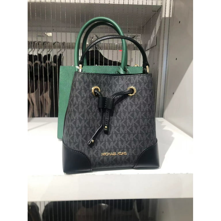 Michael Kors Small Suri Bucket Bag Tote Crossbody Black MK Signature  Leather PVC : Clothing, Shoes & Jewelry 