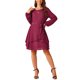 thumbnail image 2 of INSPIRE CHIC Vestidos de Otoño para Mujeres, Cuello Redondo, Manga Larga, Cintura con Cinta, Vestido Corto con Volantes, Estilo Skater, XL Rojo Vino, 2 of 5