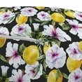 thumbnail image 3 of Floral Pouf Cover with Zipper, Tropical Hibiscus Blossoms Petals with Lemons Nature Harvest Spring Essence Image, Soft Decorative Fabric Unstuffed Case, 30" W X 17.3" L, Multicolor, by Ambesonne, 3 of 5