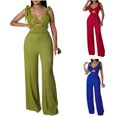 thumbnail image 1 of Sentmoon Womens Summer Rompers Plus Size Overalls for Women Solid Color Chiffon Regular Fit Spring Jumpsuits for Women with Pockets for Beach and Vacation, 1 of 6