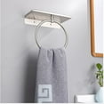 thumbnail image 2 of Self Towel Ring with Shelf - Stainless Steel Modern Hand Towel Holder for Bathroom - No Drilling Required Towel Rack Hanger, 2 of 4