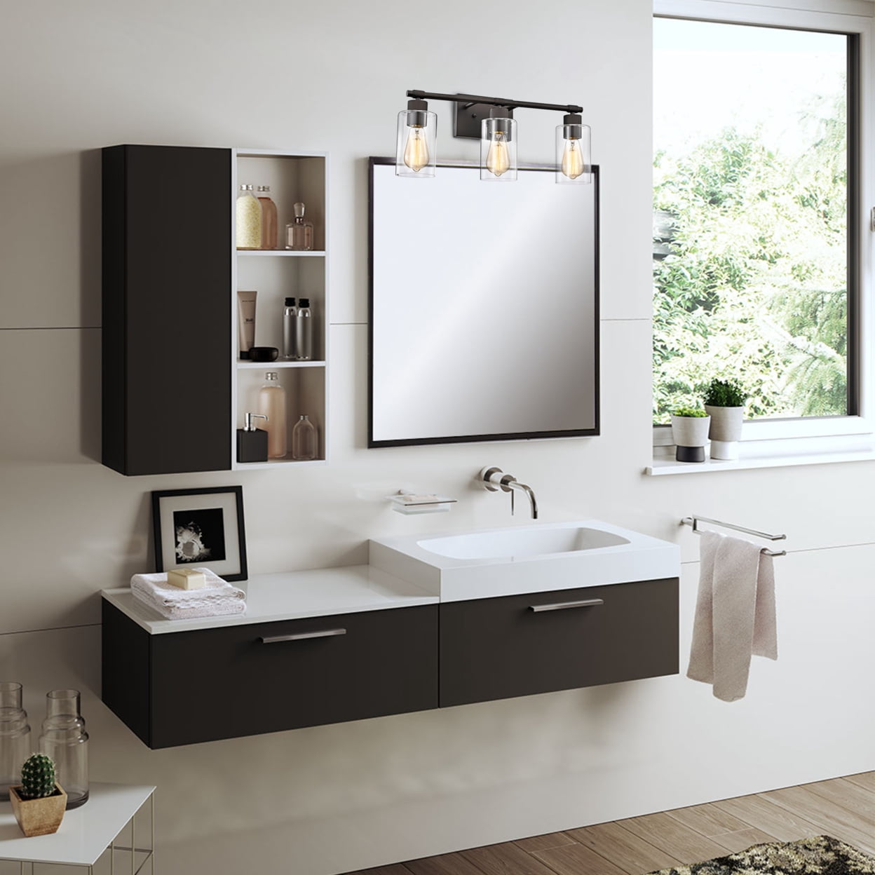 Lighting MERCY Contemporary 3 Light Rubbed Bronze Bath Vanity Fixture 22" Width