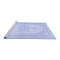 thumbnail image 2 of Ahgly Company Machine Washable Indoor Round Medallion Blue Traditional Area Rugs, 7' Round, 2 of 4