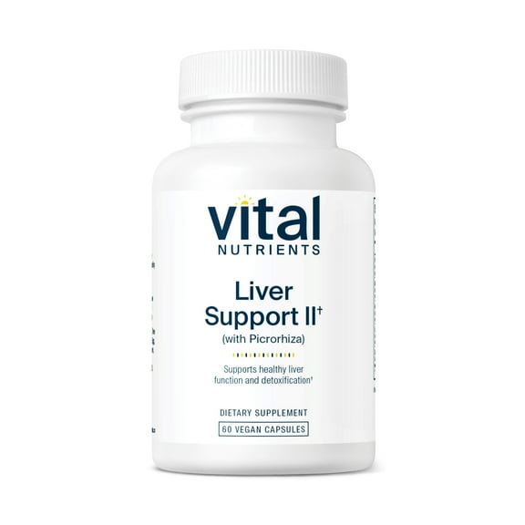 Vital Nutrients Liver Support II with Picrorhiza, Milk Thistle and Curcumin | Vegan Supplement | Herbal Combination to Support Healthy Liver Function | Gluten, Dairy and Soy Free | 60 Capsules