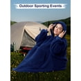 thumbnail image 5 of AMITOFO Wearable Blanket, Oversized Sherpa Blanket Hoodie with Giant Pocket and Sleeve for Adults Women Men, Soft Comfy Warm Fleece Sweatshirt Winter Gift (Navy), 5 of 5