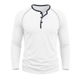 thumbnail image 4 of Bainana Long Sleeve Henley Shirts For Men Crew Neck Soft Moisture Wicking T-Shirt Solid Color Regular Fit Everyday Wear Basic Tops Size S, 4 of 8