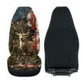 thumbnail image 5 of Pzuqiu Camo Hunting Deer Car Seat Cover Front Warm Soft Car Seats Covers Front Seats Only Easy Installation Easy to Clean Auto Interior Covers Full Coverage Compatible with Cars SUV, 5 of 7