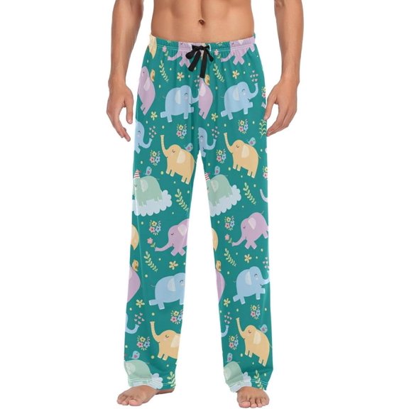 GZHJMY Elephant Pajama Pants for Men, Lounge Pants Lightweight Men Pajama Bottoms with Drawstring Pockets, Christmas New Year Birthday Gifts, Medium