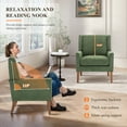 thumbnail image 5 of EOP Modern Oversized Accent Chair, Upholstered Fabric Reading Armchair, Living Room Chair with Wood Legs, Single Sofa Chair for Living Room, Bedroom, Office, Green, 5 of 9