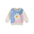thumbnail image 1 of xiaxaixu Chandail pour Filles, Chandail d'Hiver Chaud à Manches Longues à Col Rond avec Fleurs Contrastées, 1 of 9