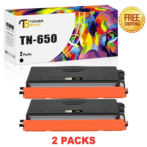 Toner Bank 2-Pack Compatible Toner Replacement for Brother TN-650 HL-5340D 5340DRT 5350DN 5370DW 5380DN DCP-8085DN 8080DN 8890DW MFC-8380DN 8680DN 8890DW Black
