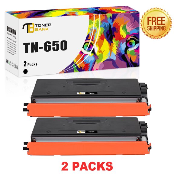 Toner Bank 2-Pack Compatible Toner Replacement for Brother TN-650 HL-5340D 5340DRT 5350DN 5370DW 5380DN DCP-8085DN 8080DN 8890DW MFC-8380DN 8680DN 8890DW Black