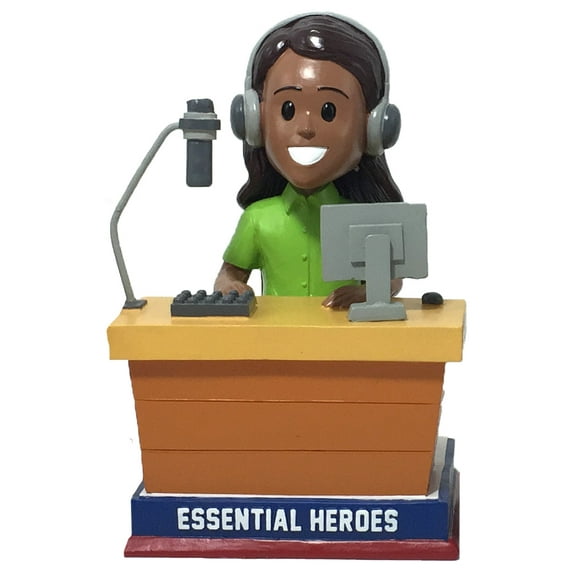 Radio News DJ Talk Show Host Essential Heroes Bobblehead Female Dark Skin Tone