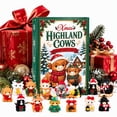 20226c Xmas Highland Cow Advent Calendar 20226 with 24 3D Figures, 24 Days ...